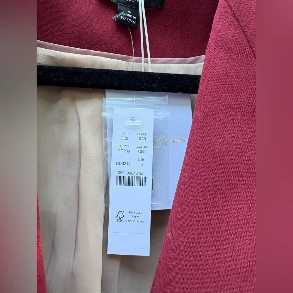 J. Crew Madelyn Blazer + Kaya Pants Crimson Bloom New with Tags!